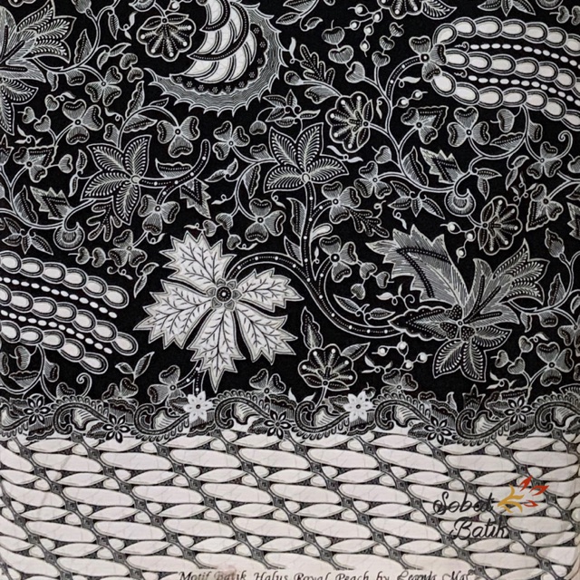 Kain Batik Semi Sutra 50220 Hitam Abu