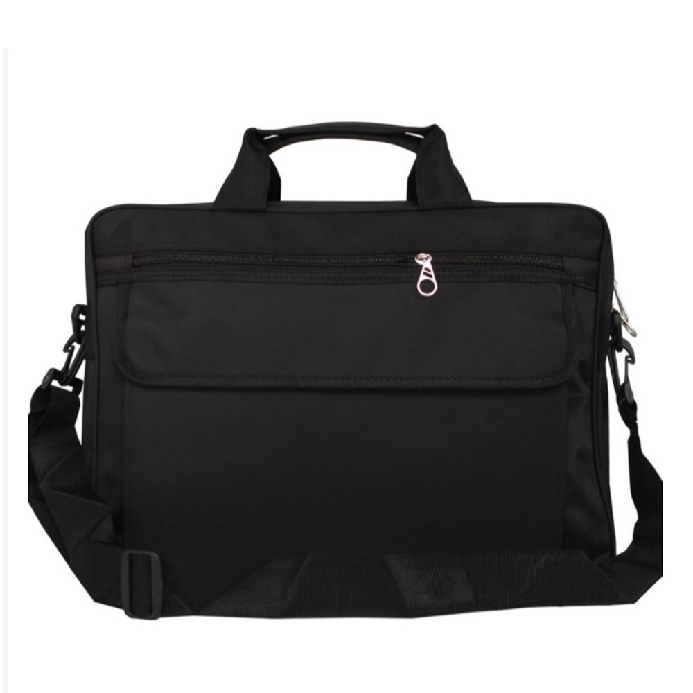 Tas Kantor Selempang Laptop Tas Berkas Kerja Anti Lipat Tas Jinjing Polos Casual Tas Slempang Tas Laptop Jinjing up to 15 inch - Black