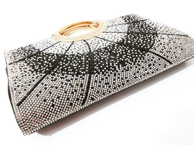 Tas Pesta ELAINA Embellished Crystal Clutch Bag