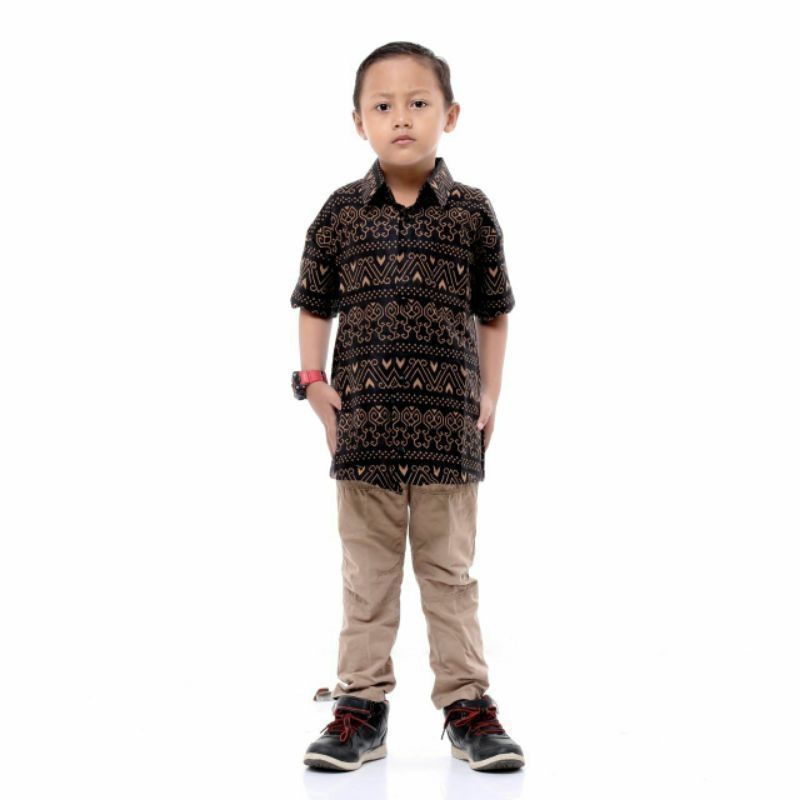 BAJU BATIK ANAK LAKI-LAKI LENGAN PENDEK TERBARU MOTIF SONGKET KEMEJA