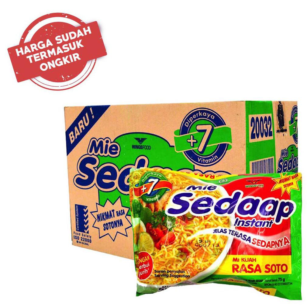 

{BISA COD} Mie Sedaap Soto 75Gr - 1 Karton ( Harga + Ongkir ) TERUJI [Kode 1|Kode 2|Kode 3|Kode