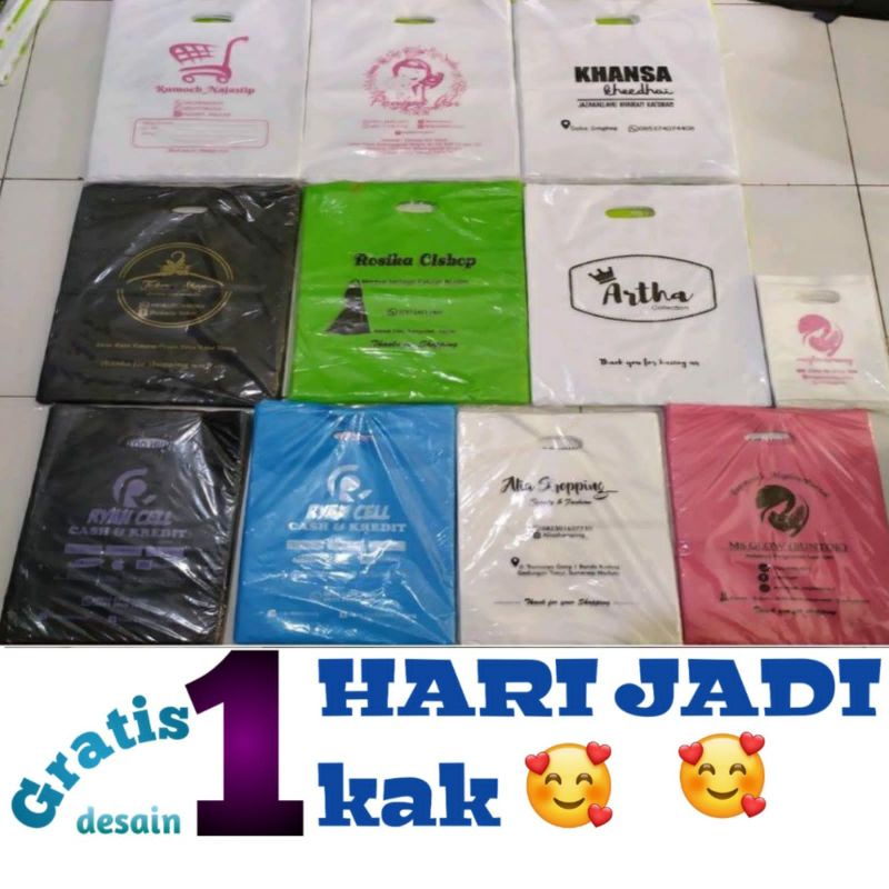 GRATIS SABLON ukuran 35 x 50 kantong plastik olshop/ logo olshop/cosmetik/original/sale DLL