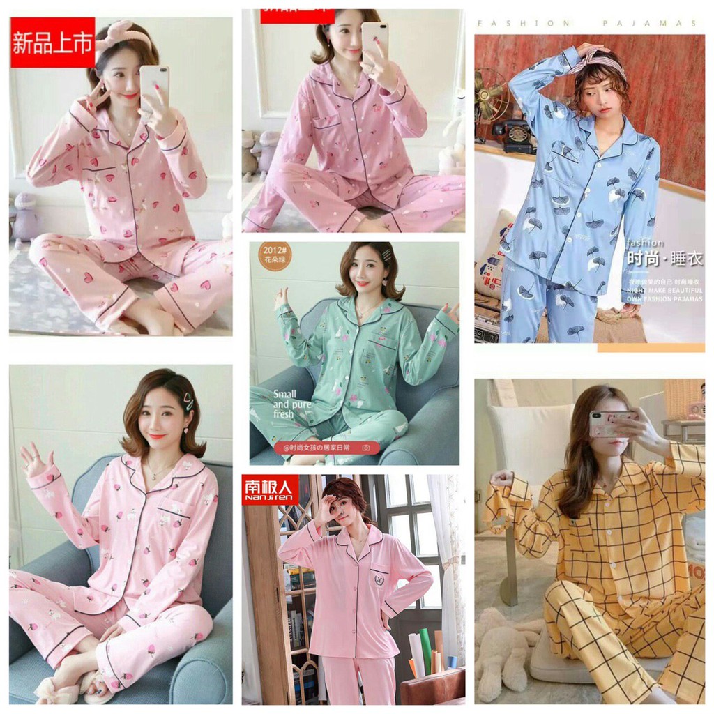 baju tidur wanita model banyak motif  motif pajamas line pp piyama murah / pajamas pp import premium