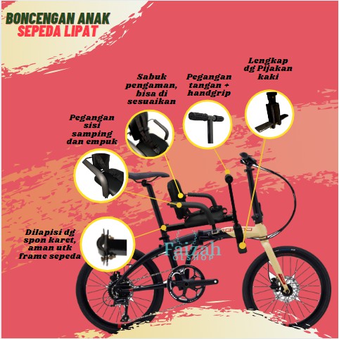Kursi Boncengan Sepeda Lipat anak depan belakang Sepeda mtb gunung