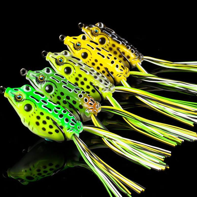 Umpan Pancing Soft Frog 5g/8g/13g/15g Katak Casting Soft Frog Lure Floating Bait 3D Eyes soft frog killer Top Water Fishing Lure With Sequins Umpan Ikan alat mancing