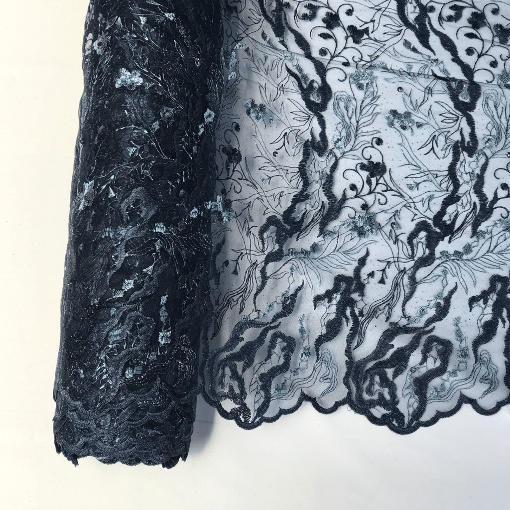 Kain Tulle / Tille / Tile Mutiara Motif Abstrak Bunga