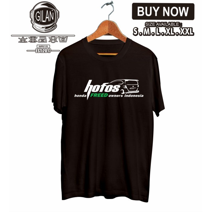 Kaos Baju Mobil HOFOS Honda Freed Owners Indonesia Otomotif - Gilan
