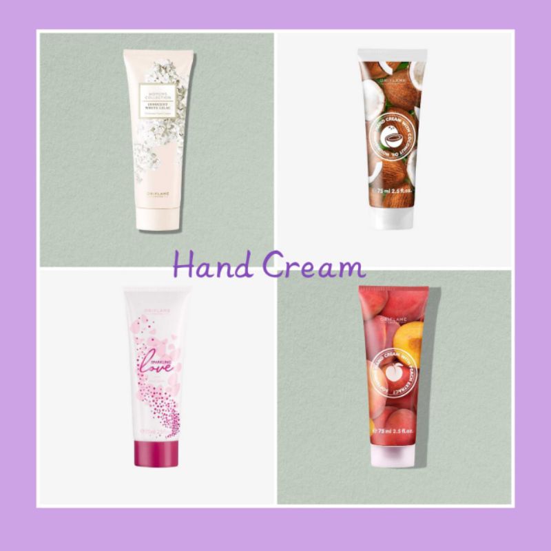 Hand Cream With Coconut Oil/ Sparkling Love Hand Cream/ Softening Hand Cream With Peach Extract/ Innocent White Lilac Hand Cream/ Silk /Milk &amp; Honey