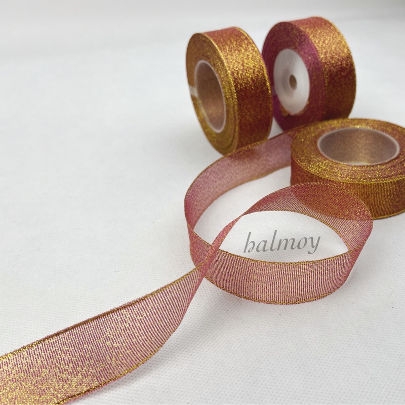

PITA KAIN GLITTER 1 INCI 25 MM 18 M WARNA GOLD #011N