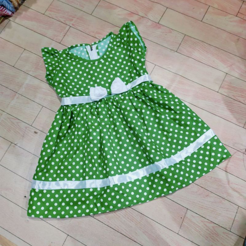 Dress anak 1 2 tahun ( dress polka anava PT ) tutul polka