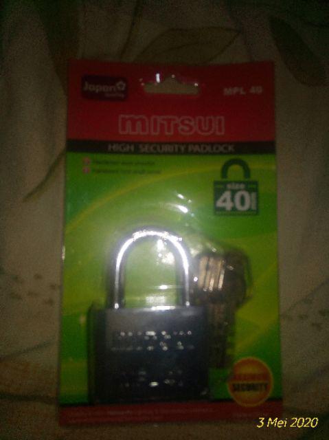 Gembok 40mm Leher Pendek Stainless