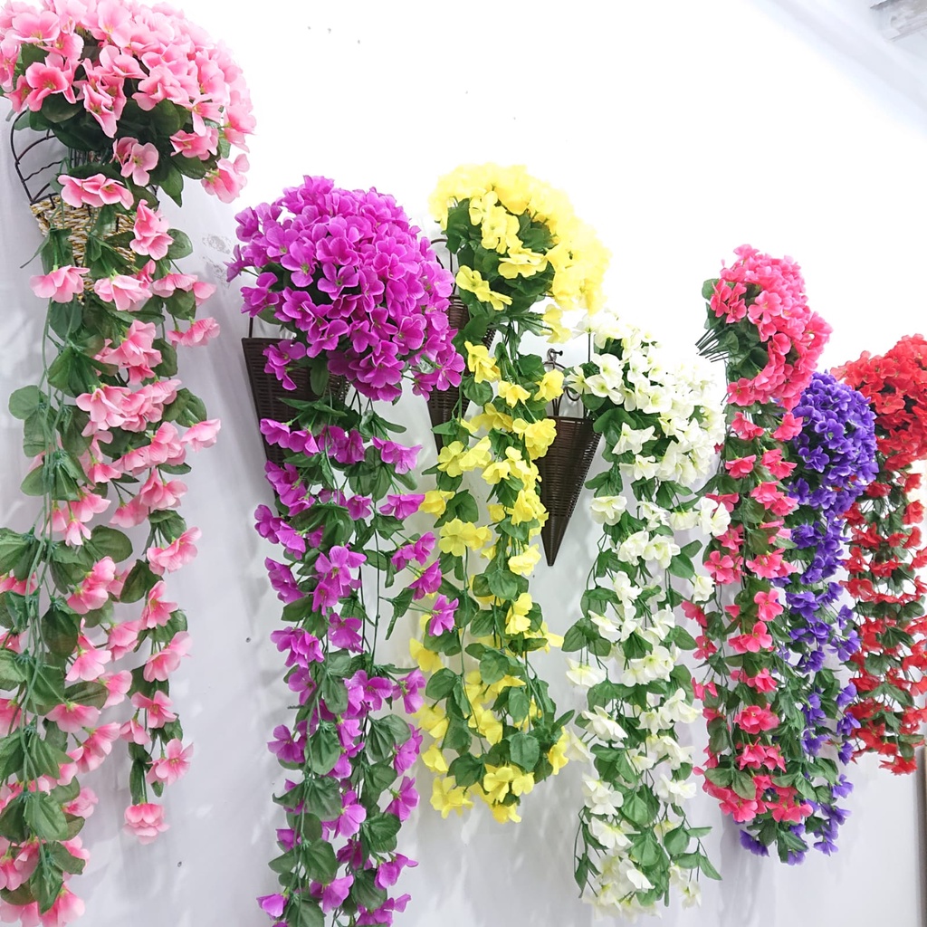 Bunga Juntai Hias Plastik Gantung Rambat Hiasan Dinding Rumah Artificial Flower Import Hanging Azgalery PBP94