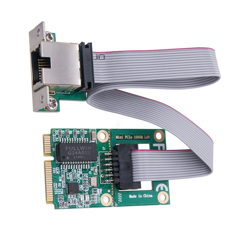 Btsg Card Kartu Mini PCI-E 1000Mbps Gigabit Ethernet NIC RJ45 LAN Adapter Untuk Komputer PC RTL8111F