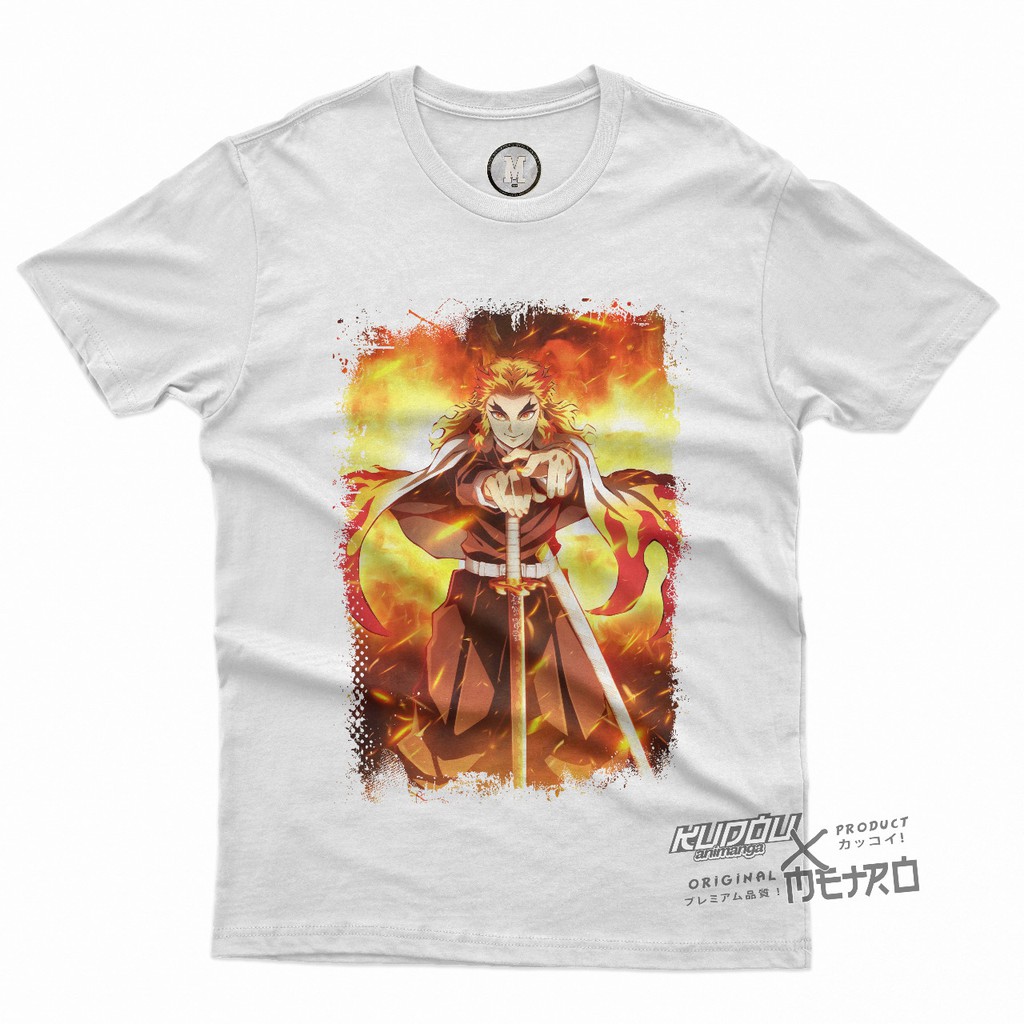 Tshirt Rengoku Flame Mugen Train Anime Kimetsu No Yaiba