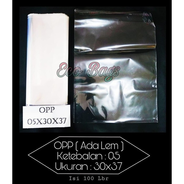 

Plastik OPP Seal Tebal 30x37 / Plastik OPP Lem Kemasan Baju isi 100Lbr