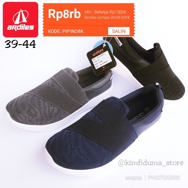 sepatu slip on pria ardiles peyto original size 39-44