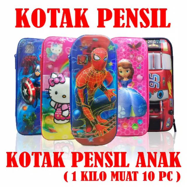 

(10PC = 1KG) KOTAK PENSIL SEKOLAH HQ #6661 ( SEKOLAH TK SD )- HADIAH ANAK ULANG TAHUN -TEMPAT PENSIL 3D KARAKTER.