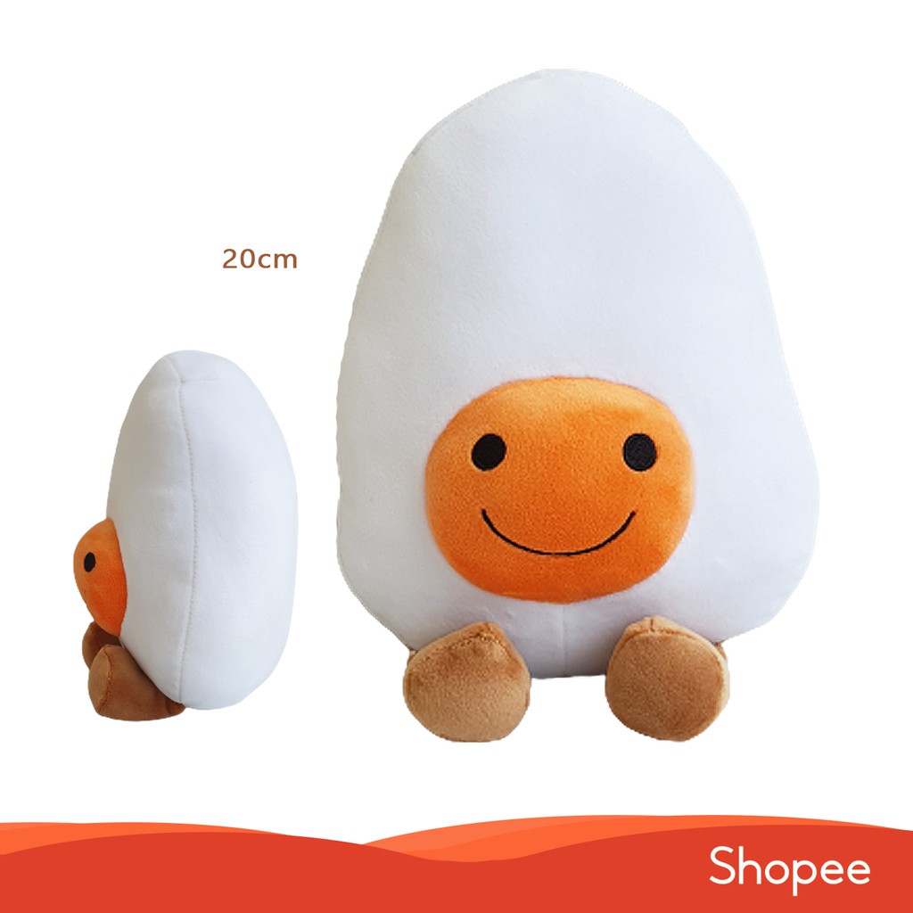 Boneka Happy Egg Plushie Soft Sunny-Side Egg Telur 20cm