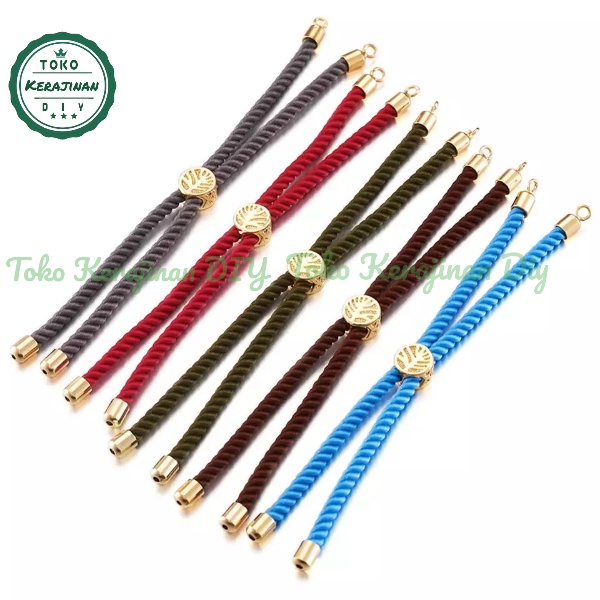 Gelang Tali Serut Polos Model Kait Pandora Untuk Liontin Inisial Charm Emas