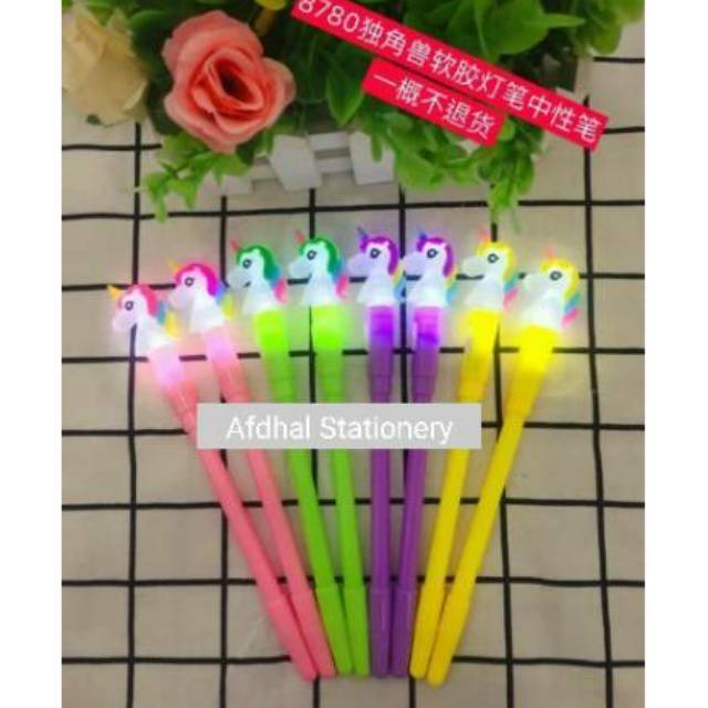 

Pen gel unicorn lampu 1 box 12 pcs