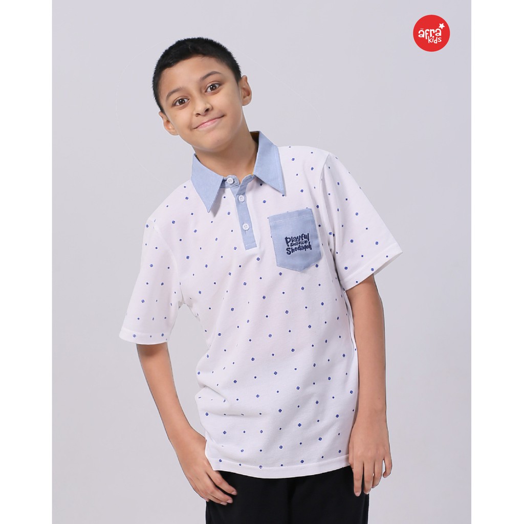 Polo Shirt Anak Afrakids AFRA - PL001 Playful, Smile Is Sodaqoh