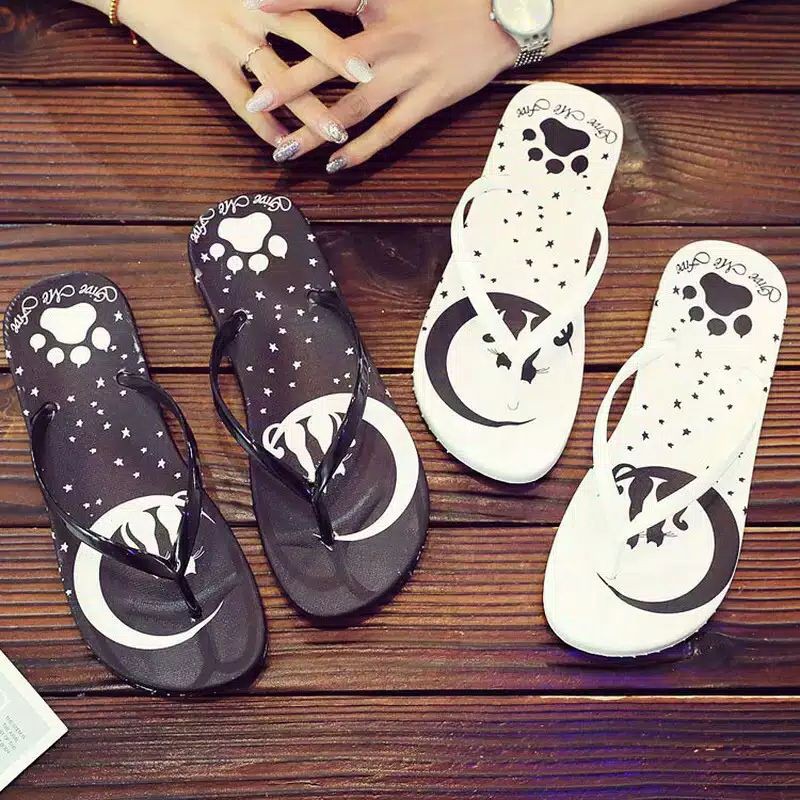 Sandal Jepit Wanita Moon Cat Terbaru