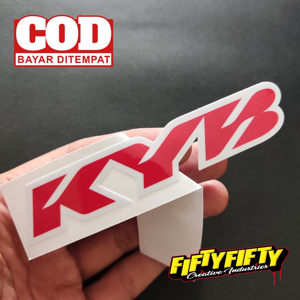 Stiker Print Cut KYB Stiker Printing Laminasi Glossy Stiker Motor Mobil Helm Sudah Membentuk Pola Desain