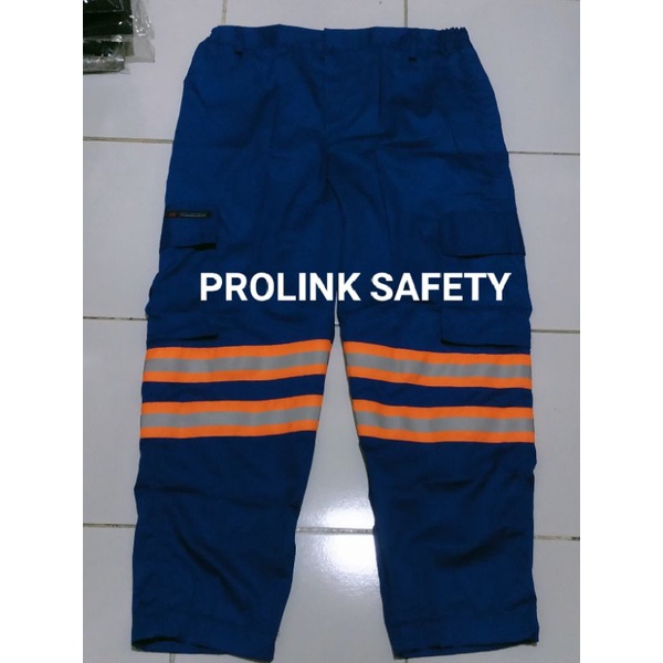 CELANA SAFETY BIRU SCOTLIGT BESAR ORANYE DOBLE