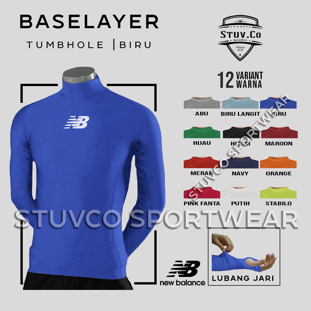 BASELAYER LONGSLEEVE THUMBOLE MANSET TANGAN PANJANG JARI LUBANG JEMPOL DIVING LARI SEPEDA OLAHRAGA UNISEX