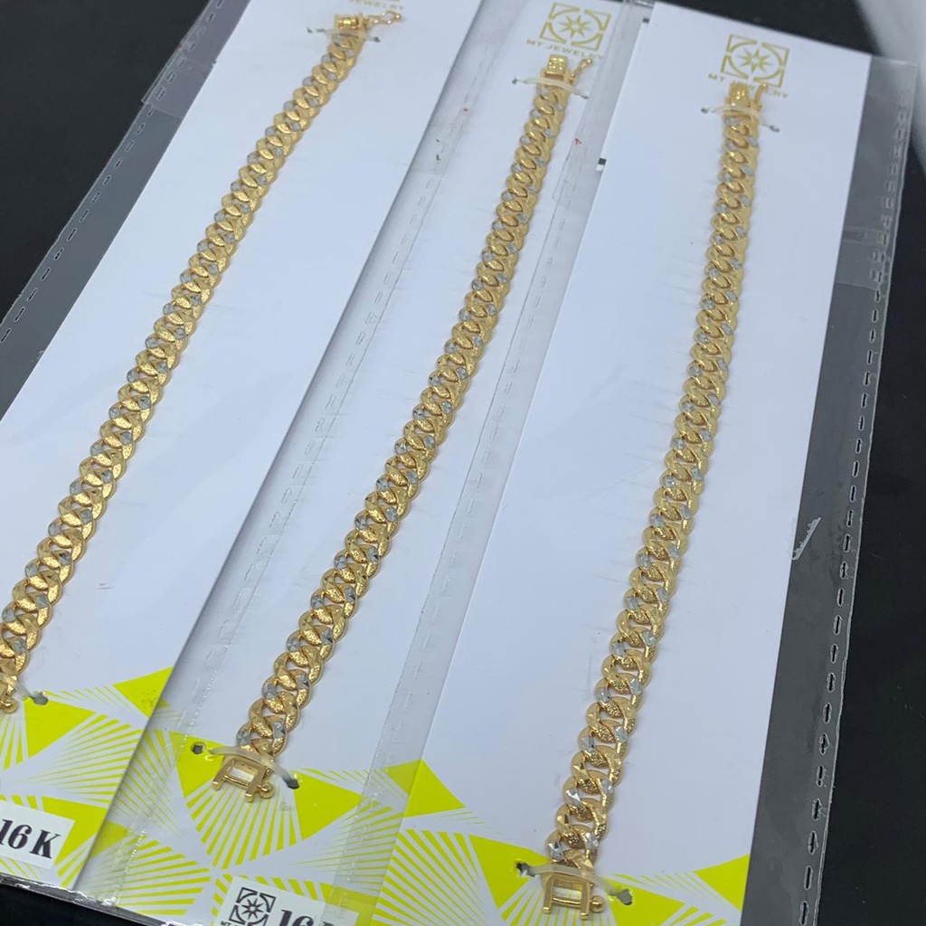 Rantai tangan gelang tali anak dan dewasa emas asli kadar 70% 700 sisik padat ukir kilap warna dimensi gold jam pria