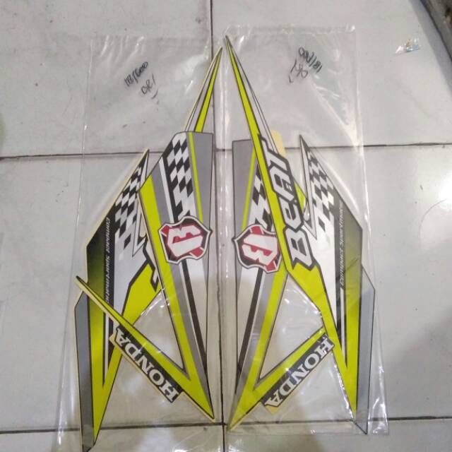 Striping sticker lis standar ori honda beat fi 2018 warna hijau hitam
