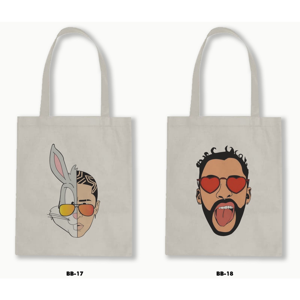 TOTE BAG BLACU - BAD BUNNY .01