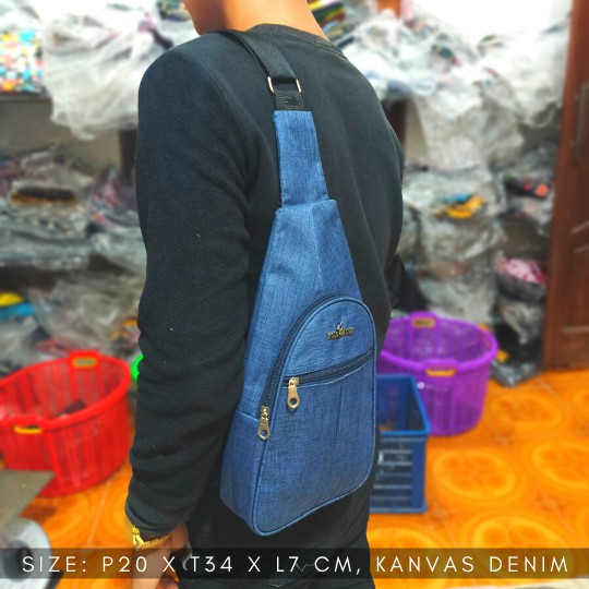 (DISKON BISA COD) Tas Dada / Selempang Sport Casual Bahan Kanvas untuk Travel / Outdoor