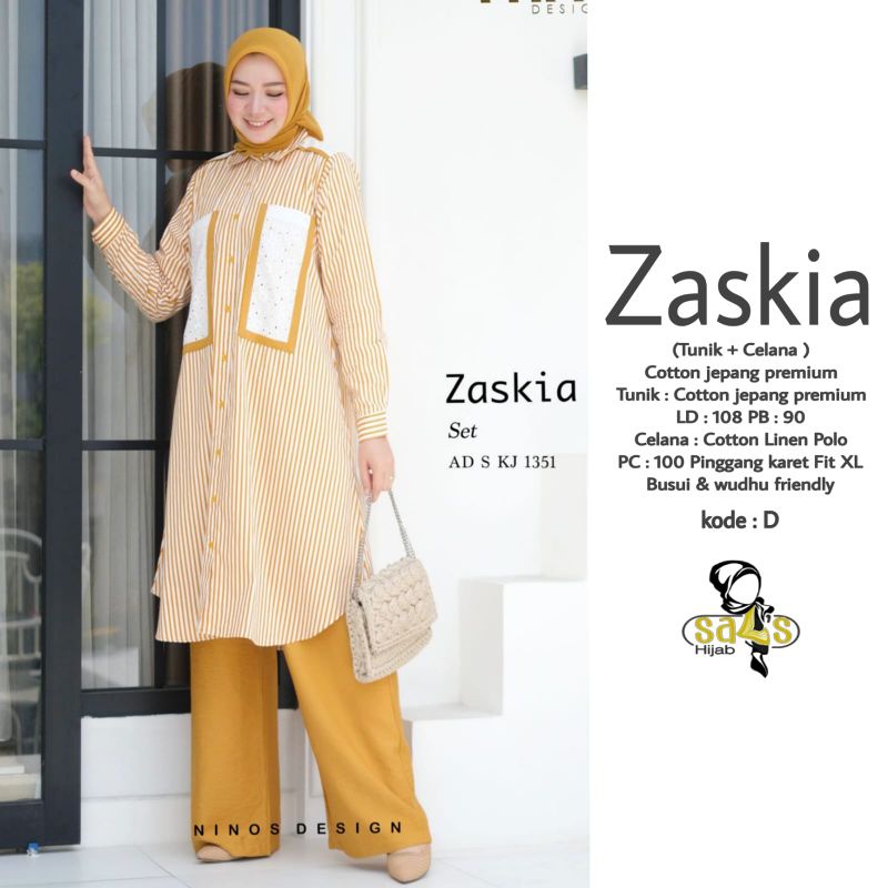 zaskia set, setelan tunik & celana panjang ori by ninos