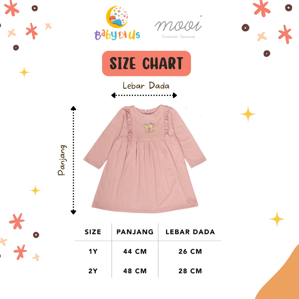 Mooi Amira Dress - Dress Anak Perempuan Baju Muslim 1-2 tahun