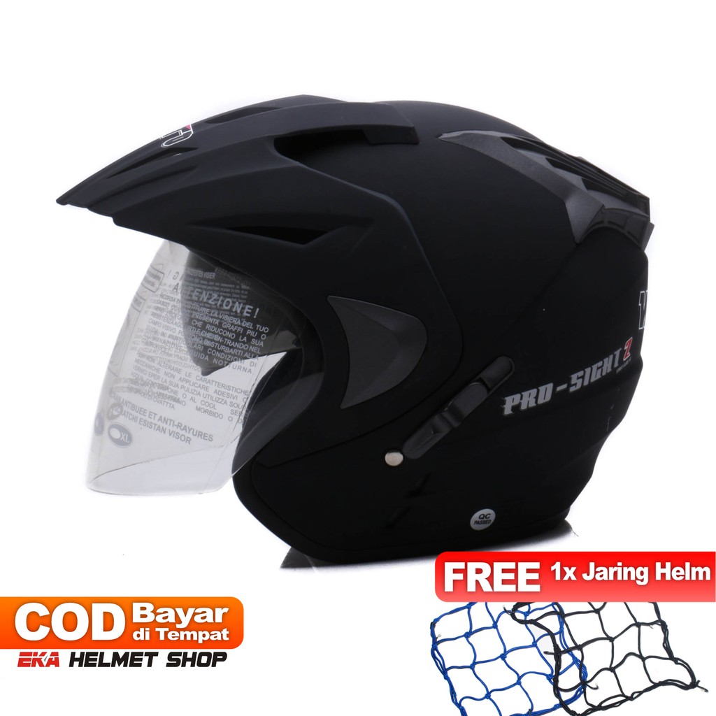 [Helm Dewasa] WTO Helmet Pro-Sight - Hitam Doff + Promo Gratis Jaring Helm