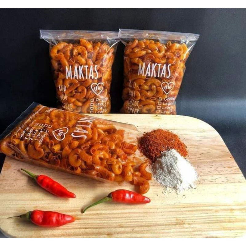 

MAKTAS(makaroni pedas) camilan kekinian gurih dan pedas