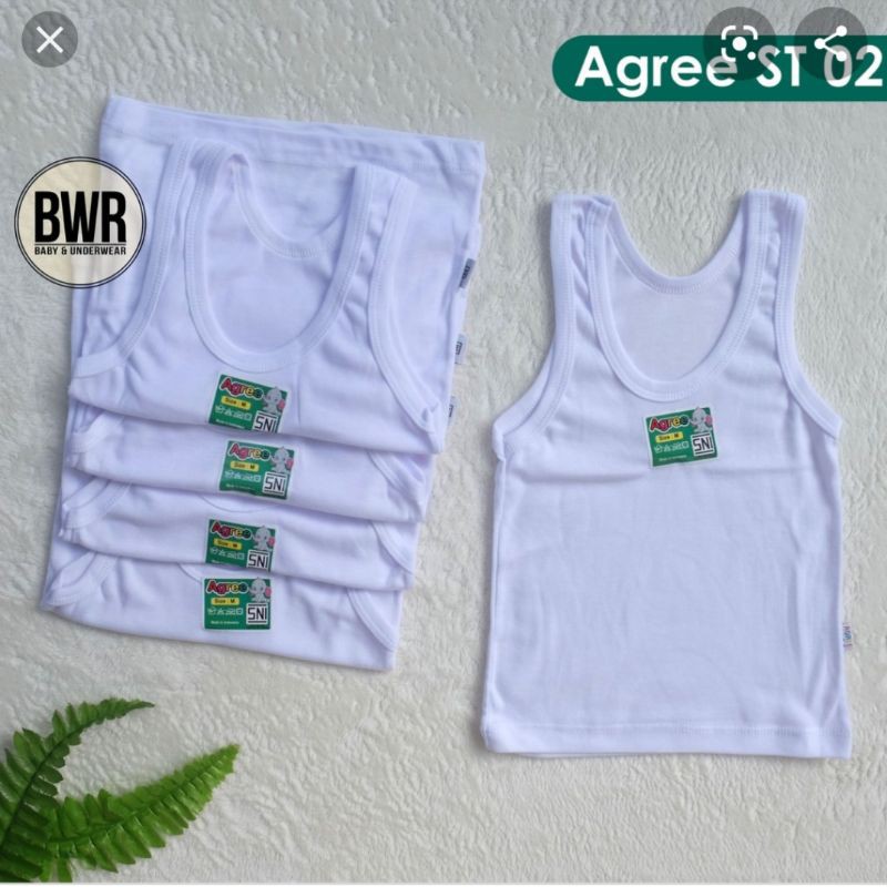 Singlet Agree anak putih 02 bahan lembut/1pcs