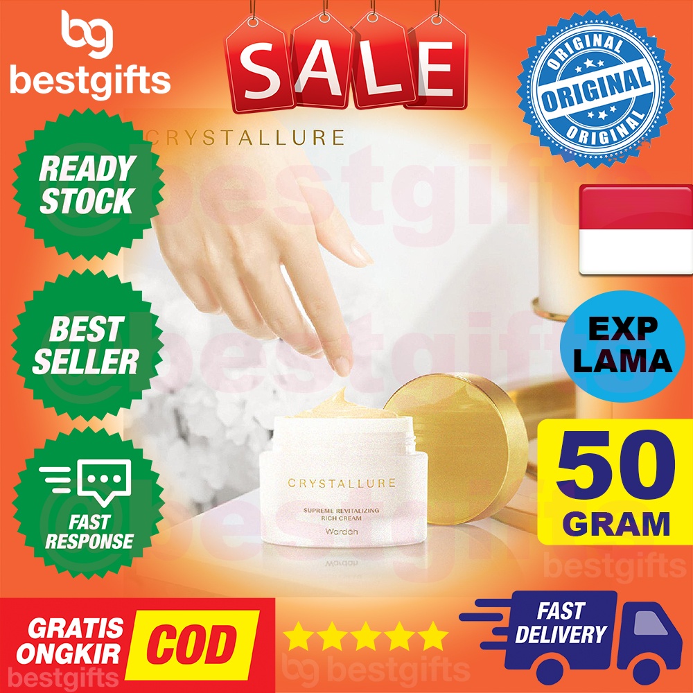 WARDAH CRYSTALLURE SUPREME REVITALIZING RICH CREAM SPF 35 SKIN PROTECTION ENHANCEMENT KULIT CERAH 50 GRAM