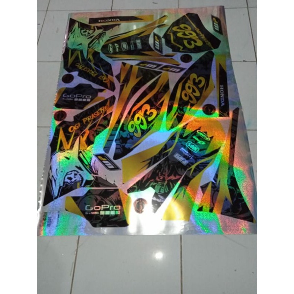 DECAL STIKER MOTOR CRF 150 HOLOGRAM GALAXY