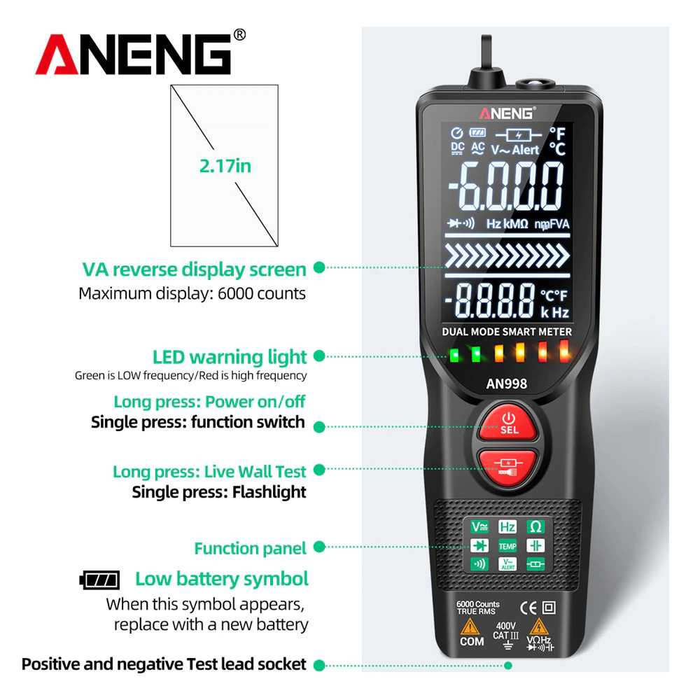 (BISA COD) RVOSTR ANENG Digital Multimeter Voltage Tester - AN998