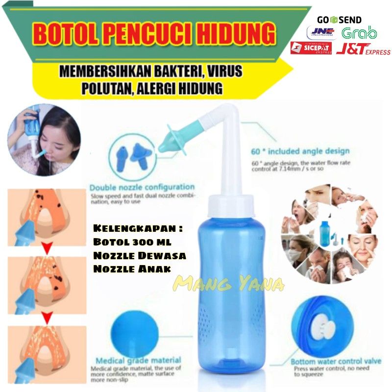 Botol Pembersih Hidung Nasal Wash Dan Garam Untuk Cuci Hidung Nose Nasal Rinse Salt Wash Cleaner