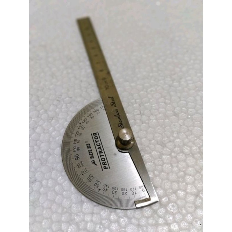 

SOLID Penggaris Stainless Busur Derajat Protactor Baru Bs COD