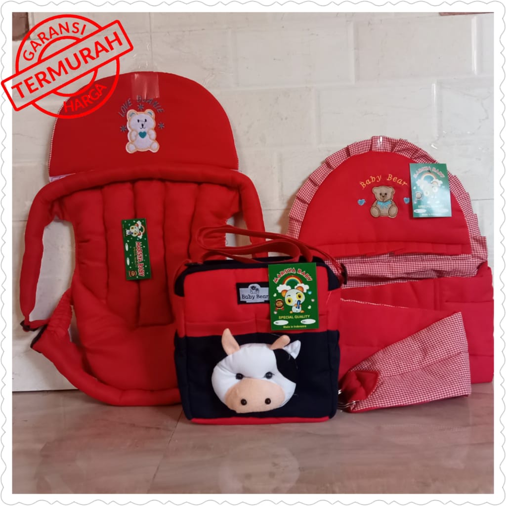 Paket hemat ( 3 in 1 ) gendongan bayi tas bayi dan gendongan bayi samping