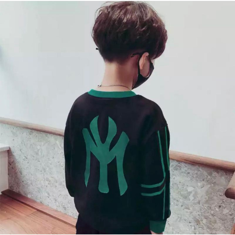 PROMO-SETELAN SWEATER CARDIGAN MUSIM DINGIN NY HITAM ANAK LAKI-LAKI DAN ANAK PEREMPUAN UMUR 1-5 TAHUN