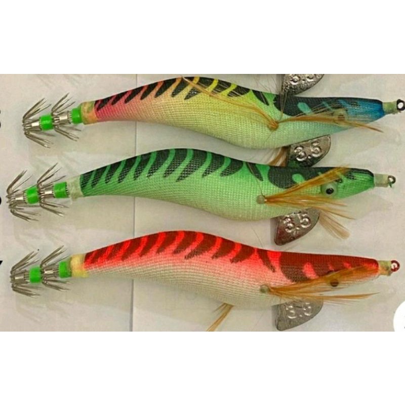 umpan pancing cumi Squid Jig 3.0,3.5&amp;4.0-glow in the dark