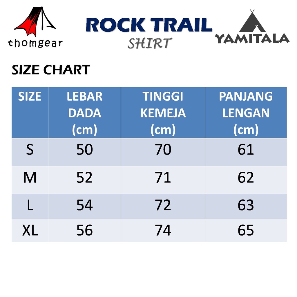 Thomgear Yamitala Rock Trail Pdl Kemeja Lapangan Ringan Quick Dry Free Stuff Sack Terbatas