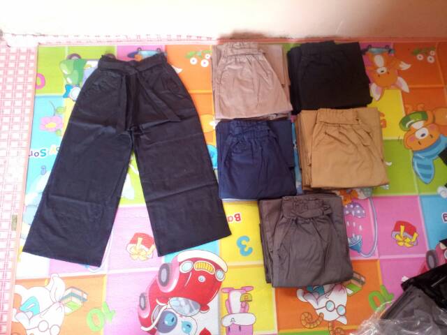 Kulot polos anak tanggung 7-12th bahan katun sreetch