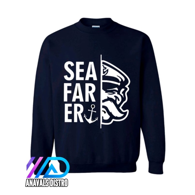 Jaket sweater Crowneck SEAFARER/pelaut jangkar