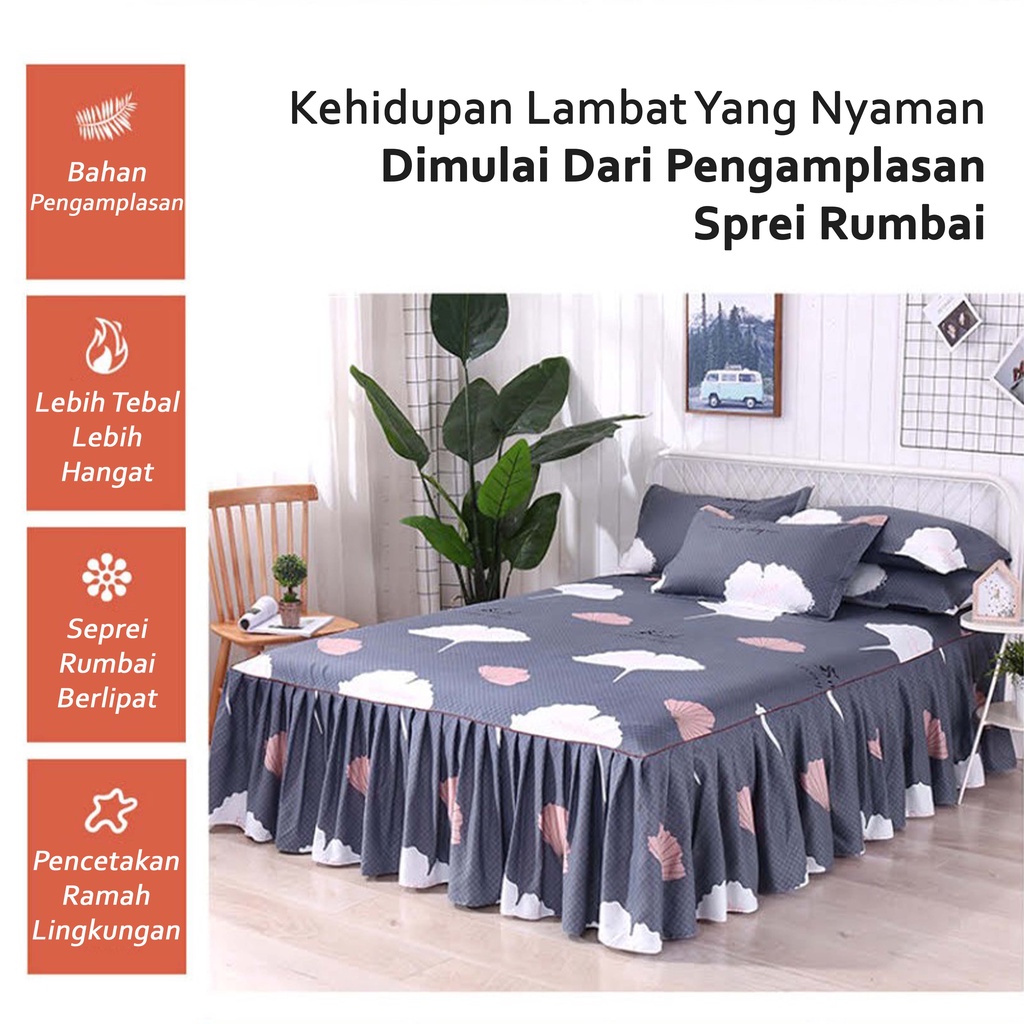 popular sprei renda sprei rumbai sprai seperei bahan nyaman 120x200/160x200/180x200